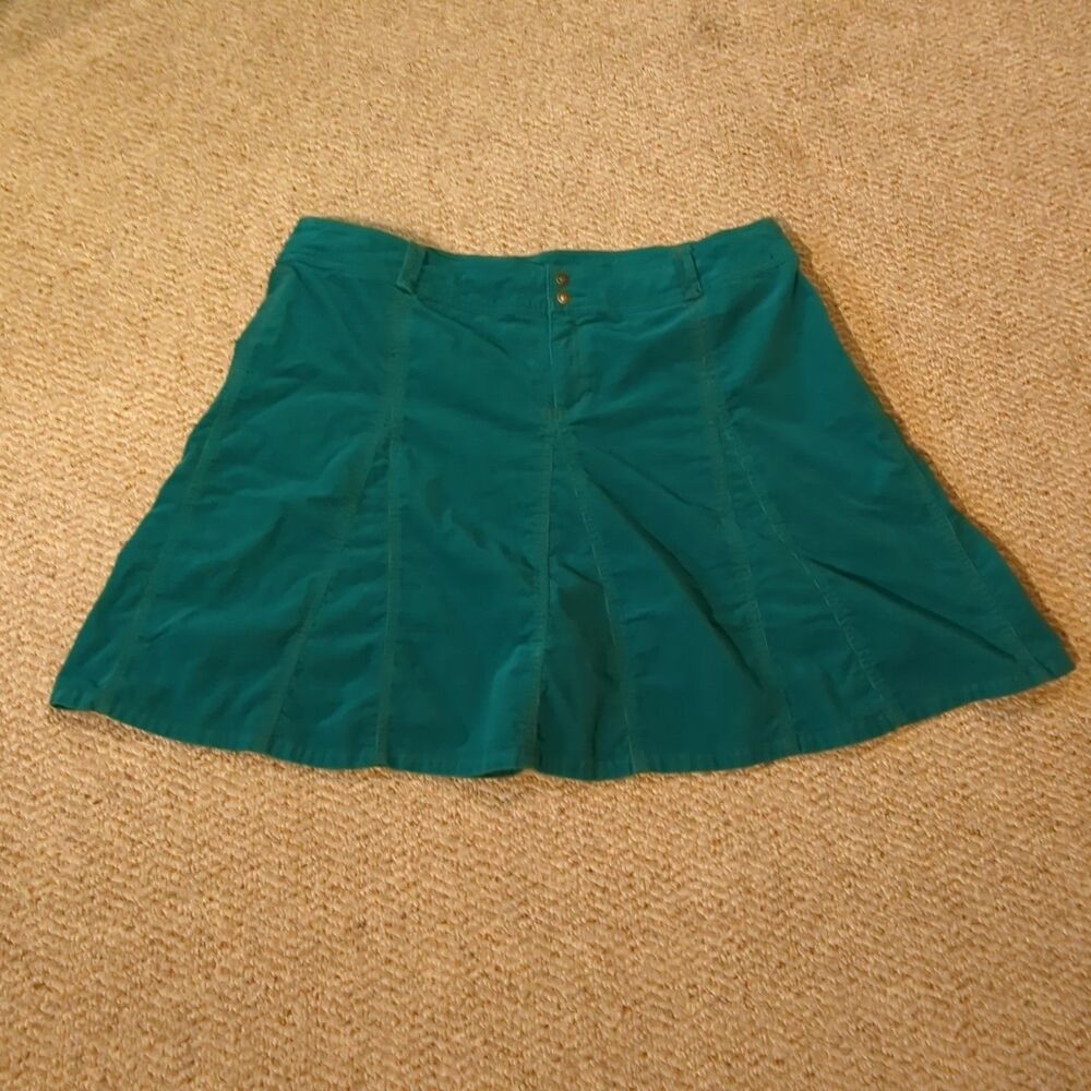 Sahalie Corduroy A Line Skirt Womens 20W Green Pockets Casual Utility